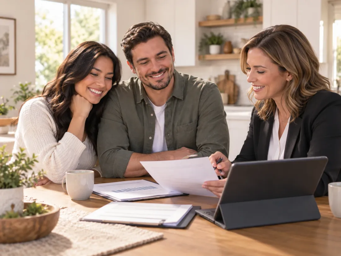 Homeowners reviewing refinance options